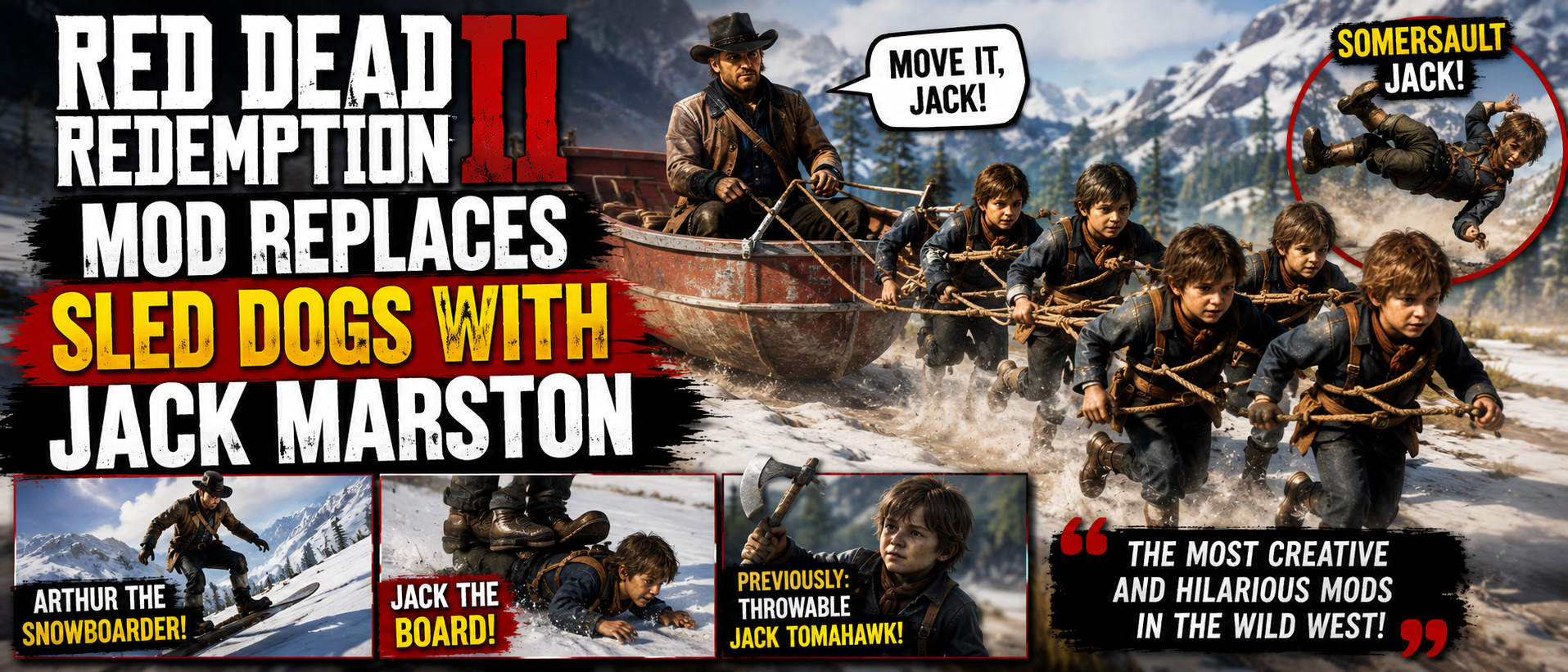 Red Dead Redemption 2 Mod Replaces Sled Dogs With Jack Marston
