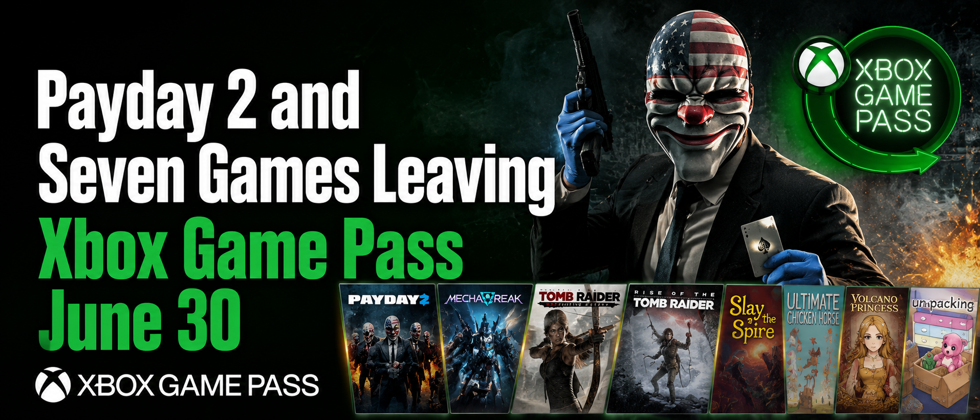 Payday 2 and Seven Games Leaving Xbox Game Pass June 30
