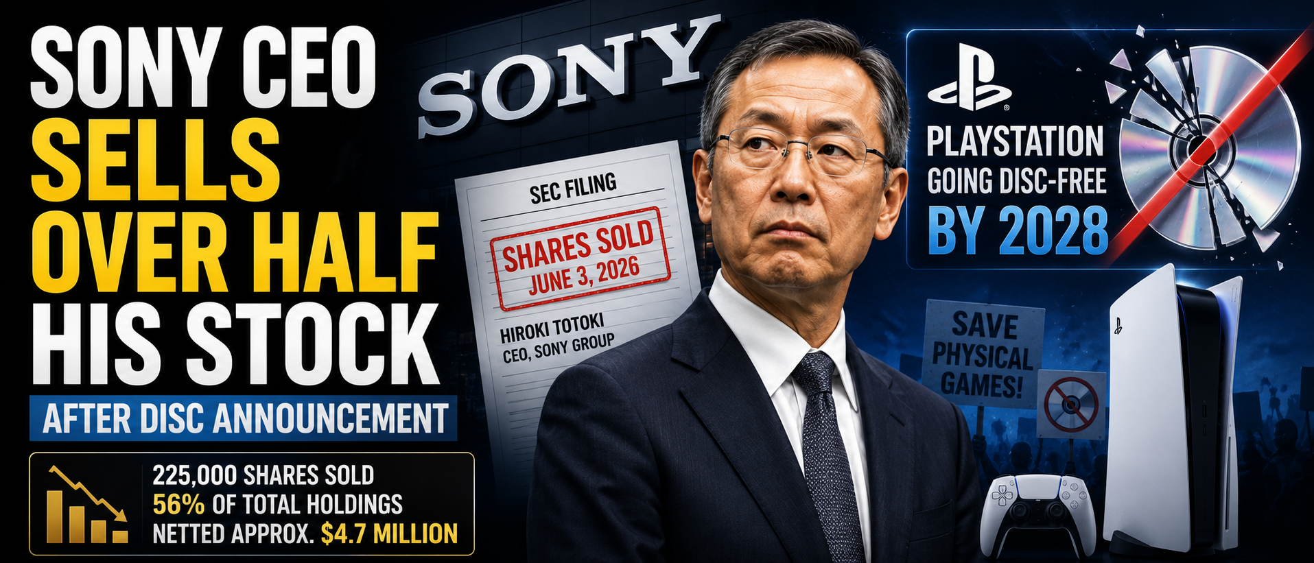 Sony CEO Sells Over Half His Stock After Disc Announcement