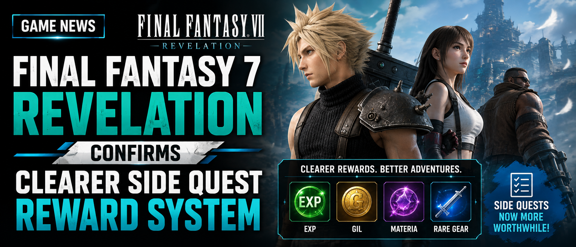 Final Fantasy 7 Revelation Confirms Clearer Side Quest Reward System