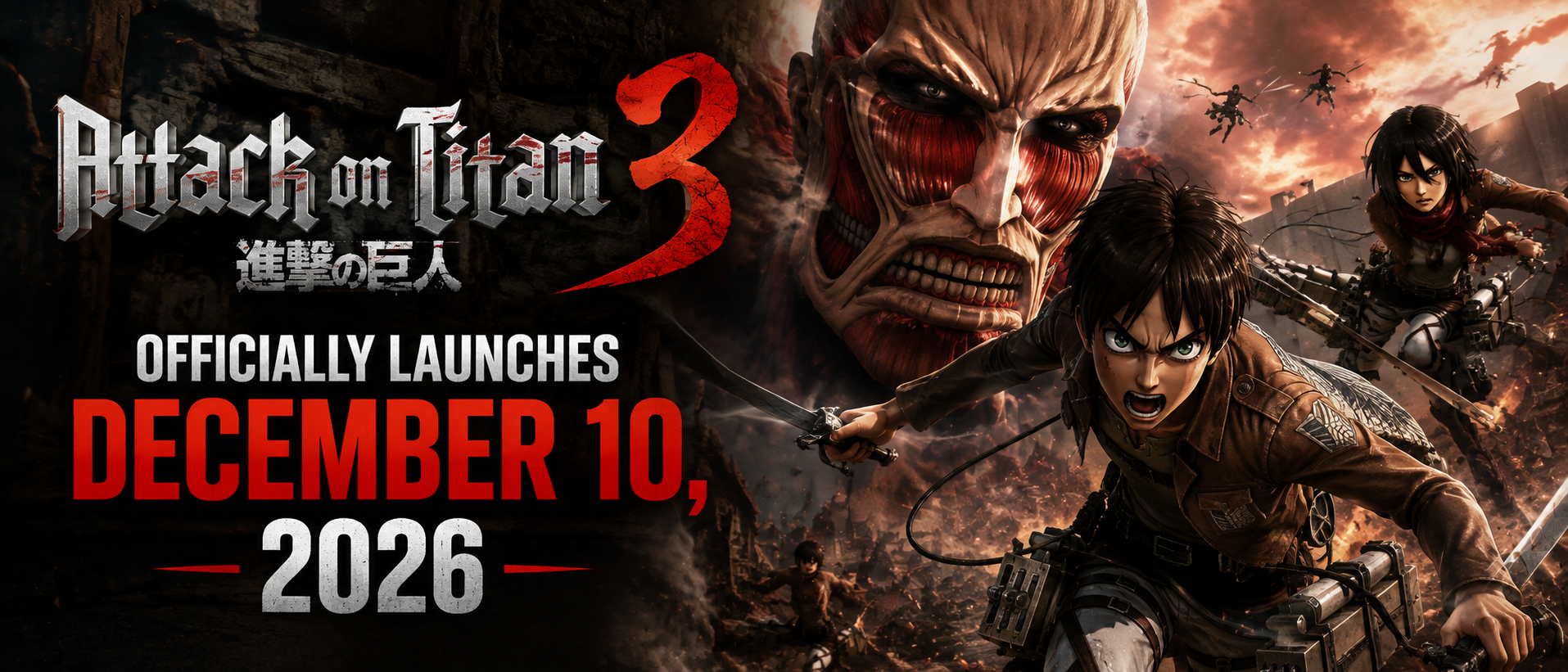 Attack on Titan 3 Officially Launches December 10, 2026