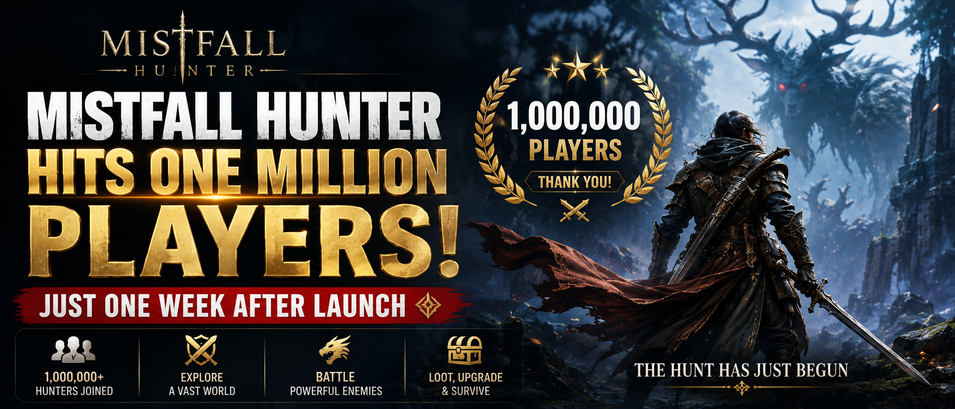Mistfall Hunter Hits One Million Players Just One Week After Launch