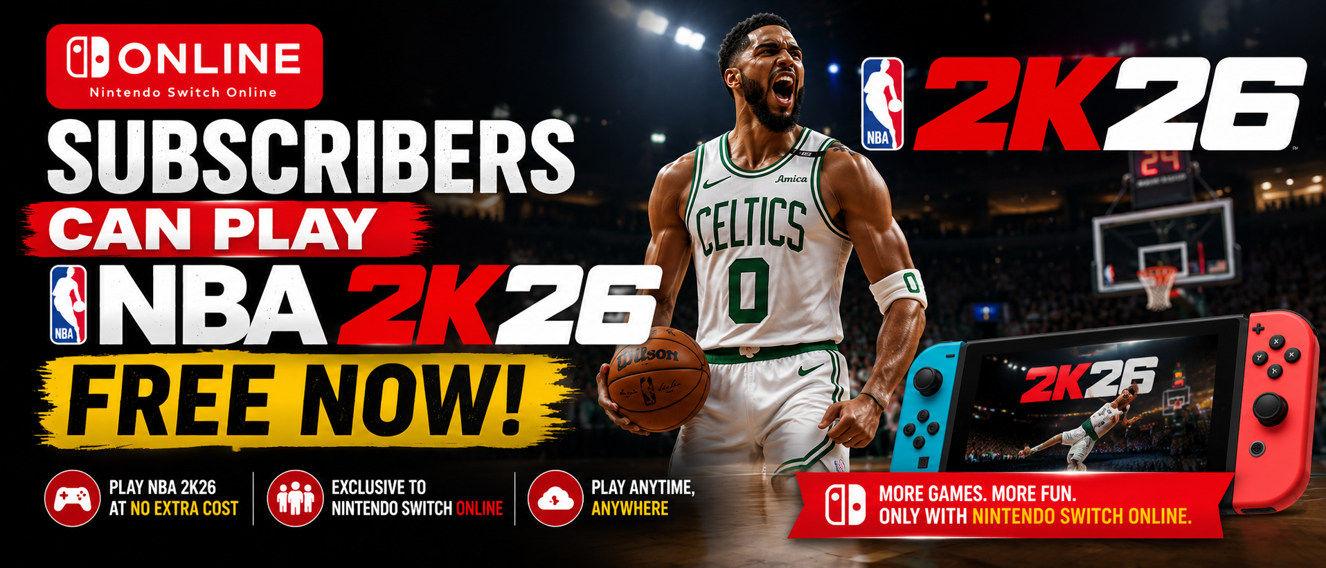 Nintendo Switch Online Subscribers Can Play NBA 2K26 Free Now