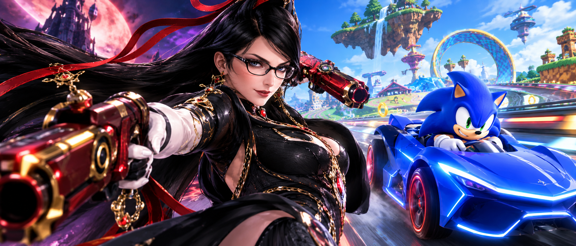 Bayonetta Joins Sonic Racing: CrossWorlds Roster